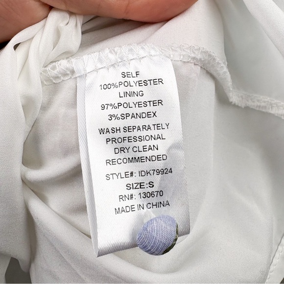 INA Rhythm Trimmed Billow Mini Dress Floral Blue Gold Puff Long Sleeve NEW Small - Picture 7 of 10